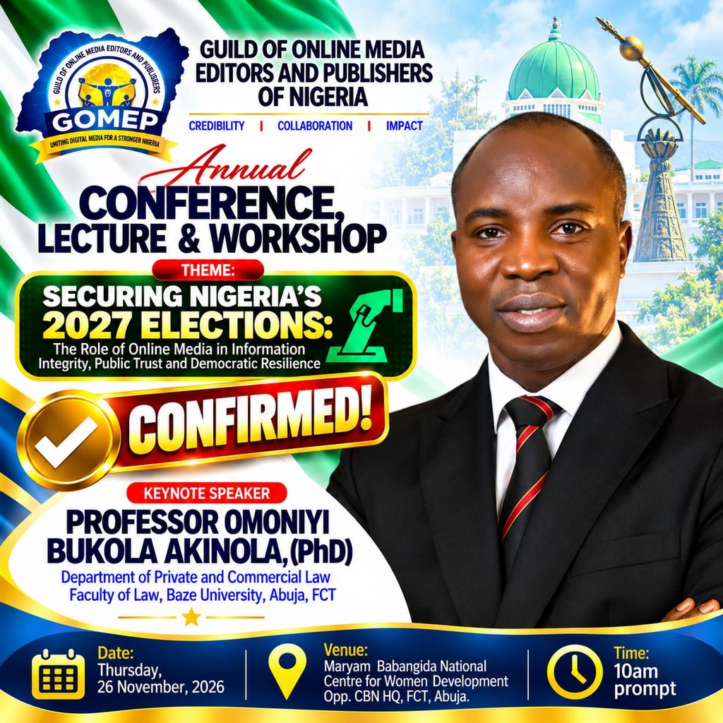 Prof. Omoniyi Akinola to Deliver Keynote at GOMEP-NG 2026 Annual Conference